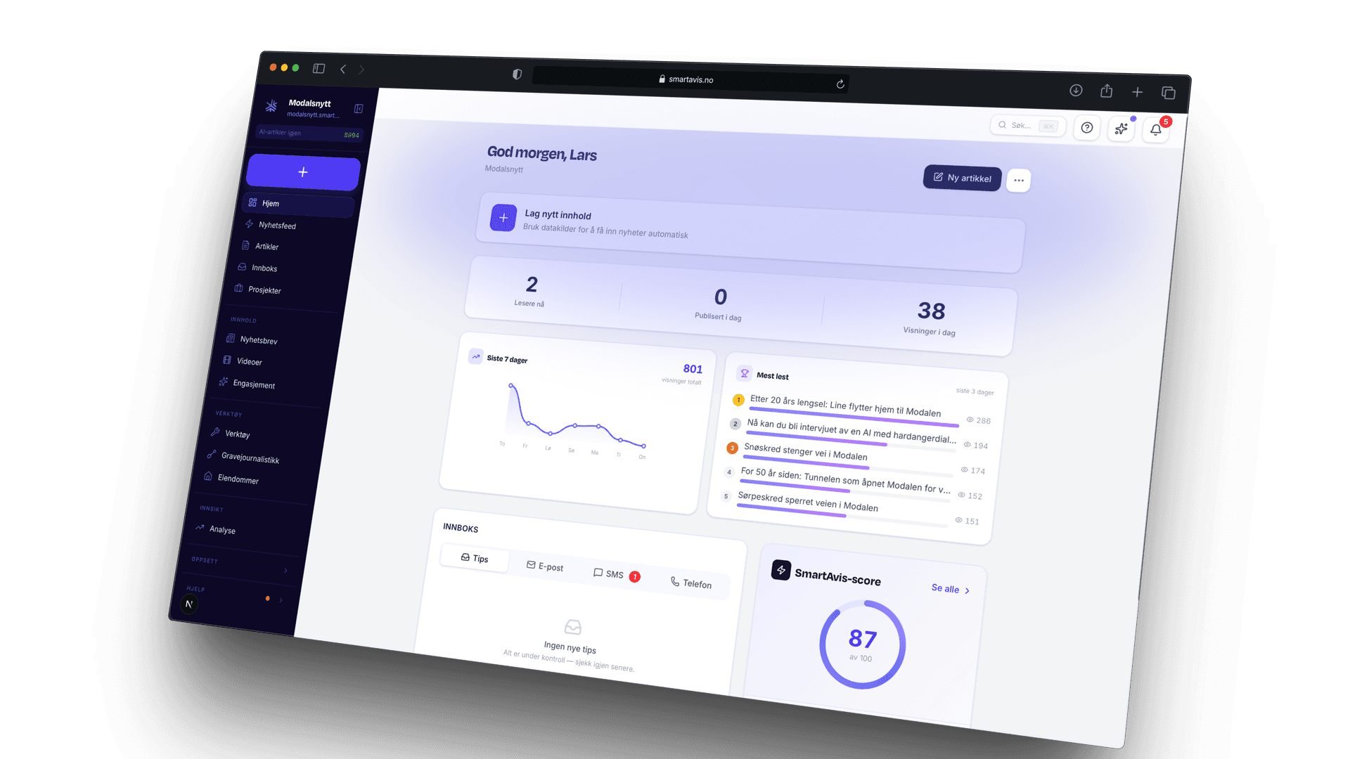 SmartAvis — AI-plattform for lokalaviser og redaksjoner
